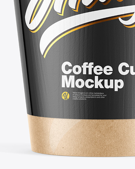 Kraft Coffee Cup w  Holder Mockup PSD #1