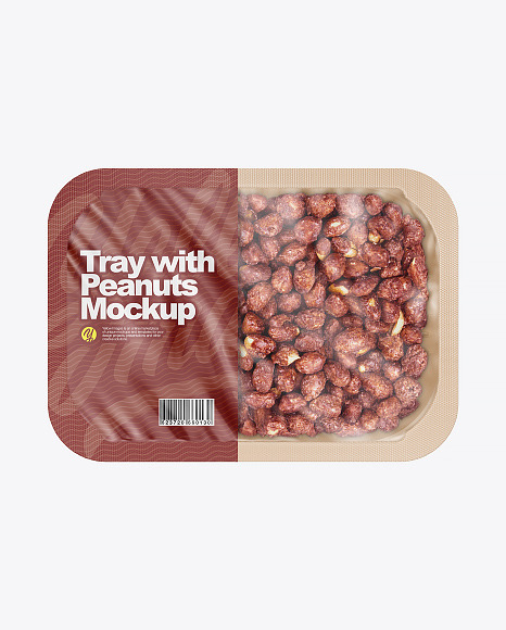 Tray With Sugar Coated Peanuts Mockup