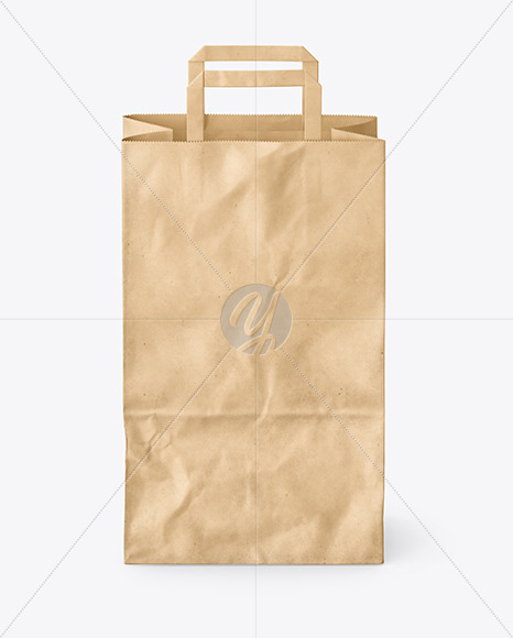 Kraft Paper Bag Mockup In Bag Sack Mockups On Yellow Images Object Mockups