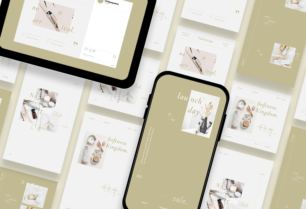 Artistic Beauty Product Bohemian Style Instagram Template