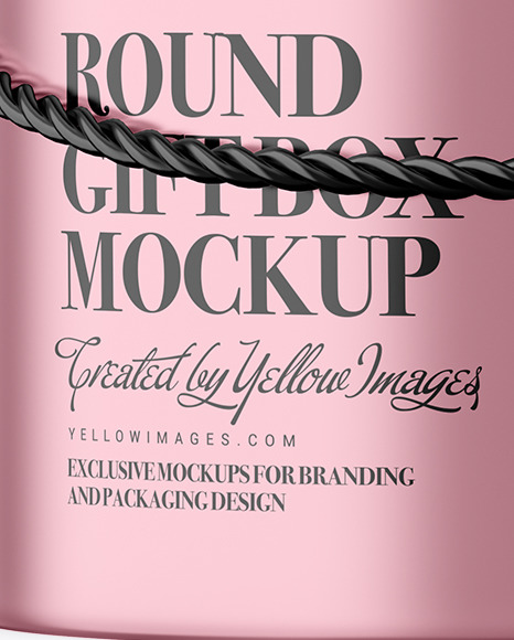Metallic Round Gift Box Mockup PSD #2