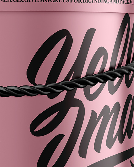 Metallic Round Gift Box Mockup PSD #1