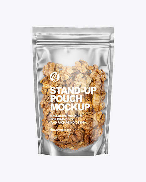 Clear Plastic Pouch w  Walnuts Mockup PSD #2