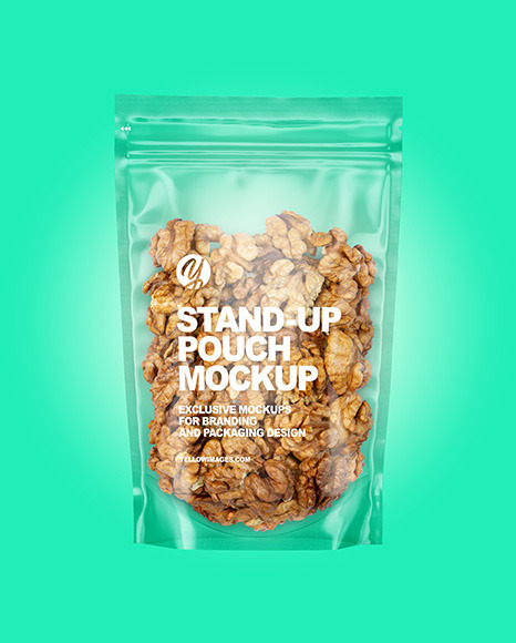 Clear Plastic Pouch w  Walnuts Mockup PSD #1