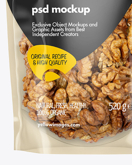Clear Plastic Pouch w  Walnuts Mockup PSD #5
