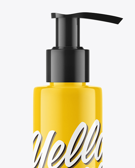 Glossy Pump Bottle Mockup PSD #2