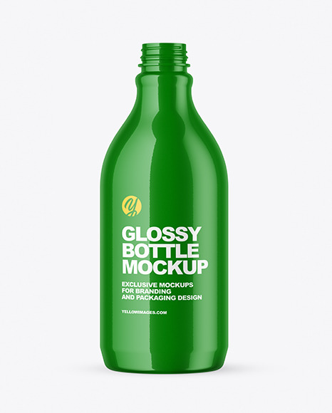 Glossy Plastic Bottle Mockup PSD #2