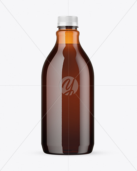 Amber Plastic Bottle Mockup PSD #3