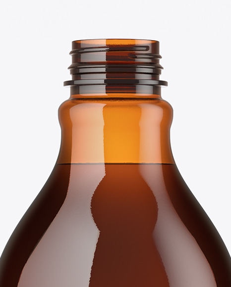 Amber Plastic Bottle Mockup PSD #6