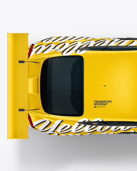 Sport Car Mockup   Top View PSD #2