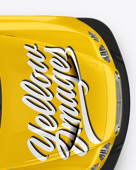 Download Sport Car Mockup Top View In Vehicle Mockups On Yellow Images Object Mockups