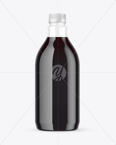 Clear Plastic Bottle with Dark Drink Mockup PSD #3
