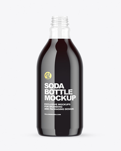 Clear Plastic Bottle with Dark Drink Mockup PSD #2