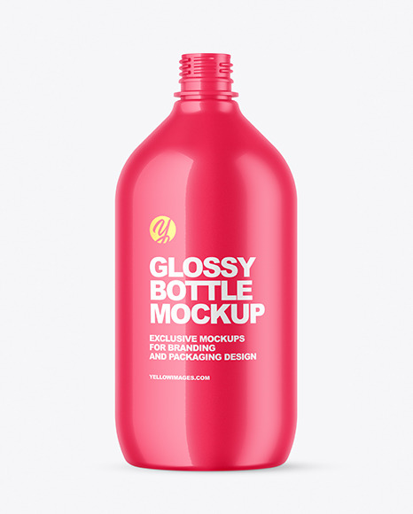 Glossy Plastic Bottle Mockup PSD #2