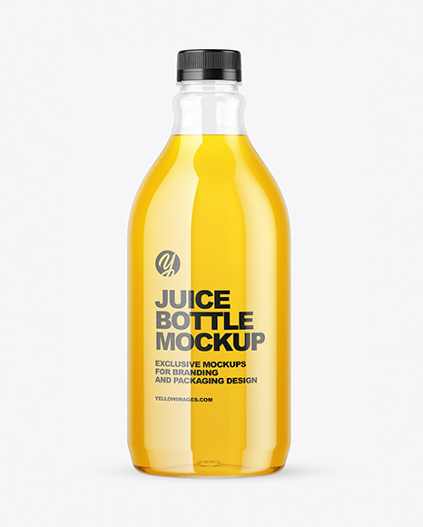 Clear Plastic Apple Juice Bottle Mockup