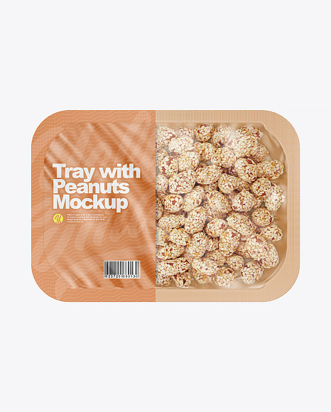 Tray With Sesame Coated Peanuts Mockup