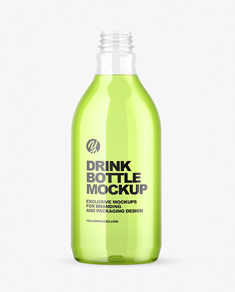 Clear Plastic Drink Bottle Mockup PSD #2