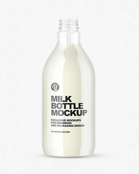 Clear Plastic Milk Bottle Mockup PSD #2