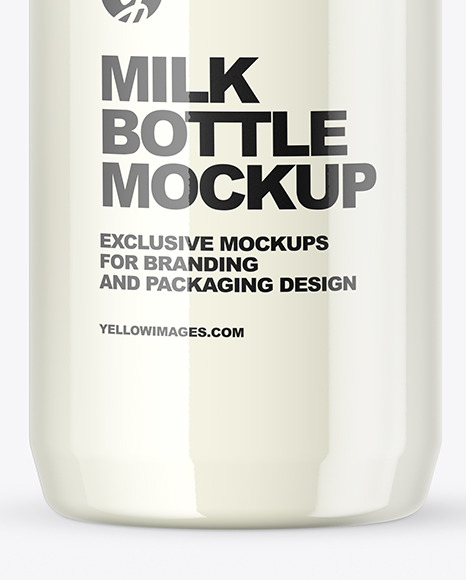 Clear Plastic Milk Bottle Mockup PSD #7