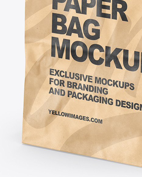 Download Kraft Paper Bag Mockup In Bag Sack Mockups On Yellow Images Object Mockups