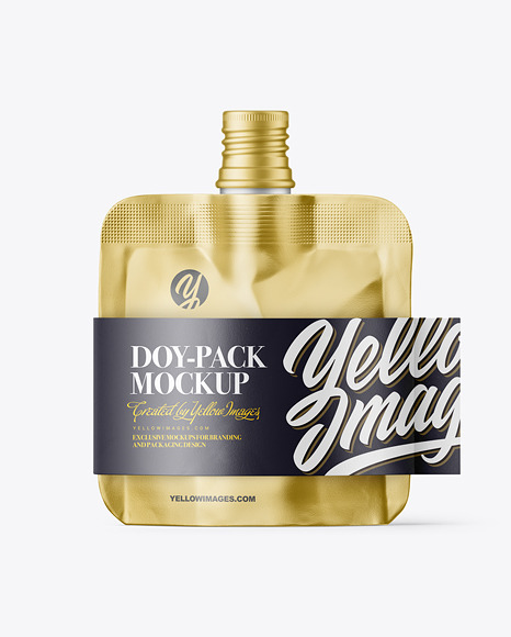 Metallic Doy-Pack Pouch Mockup
