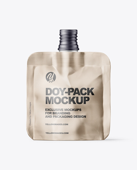 Metallic Doy Pack Pouch Mockup PSD #2