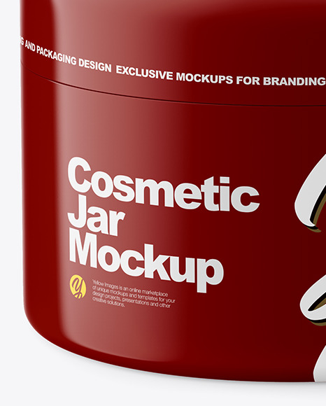 Glossy Cosmetic Jar Mockup PSD #1