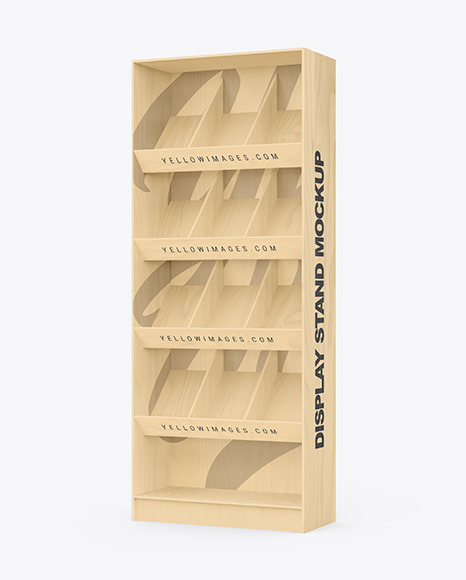 Wooden Display Stand Mockup