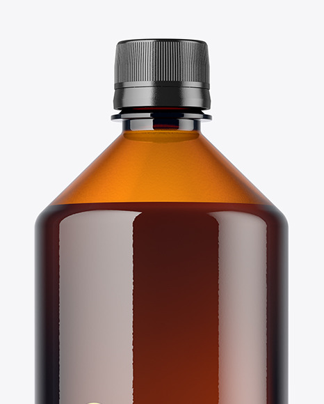 Amber Plastic Bottle Mockup PSD #2
