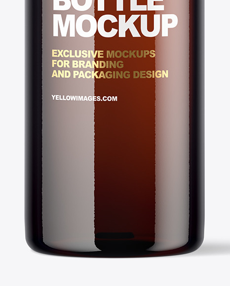 Amber Plastic Bottle Mockup PSD #1