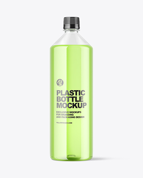Clear Plastic Drink Bottle Mockup