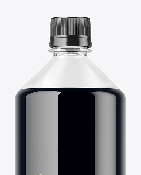 Clear Plastic Bottle with Dark Drink Mockup PSD #2