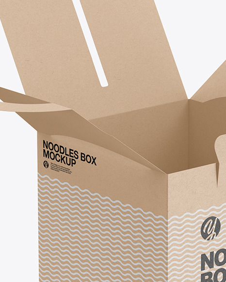 Opened Kraft Noodles Box Mockup PSD #2