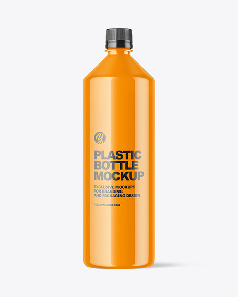 Glossy Plastic Bottle Mockup