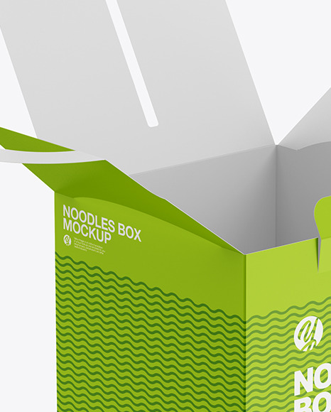 Opened Matte Noodles Box Mockup PSD #2