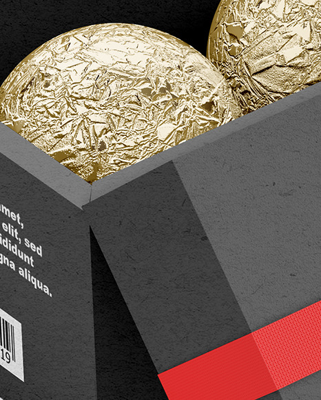 Kraft Paper Box with Chocolates in Foil Mockup PSD #4