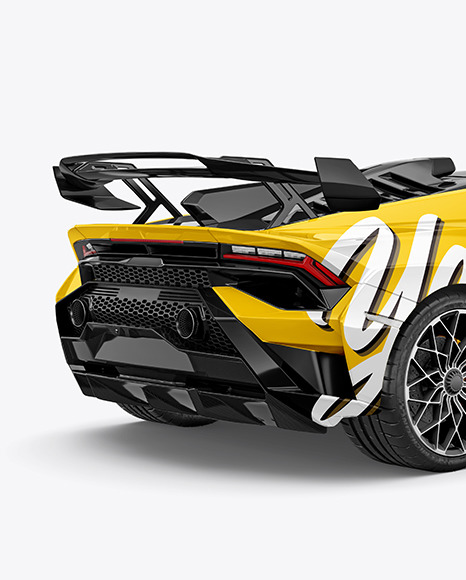 Super Car Mockup   Back Half Side View PSD #2