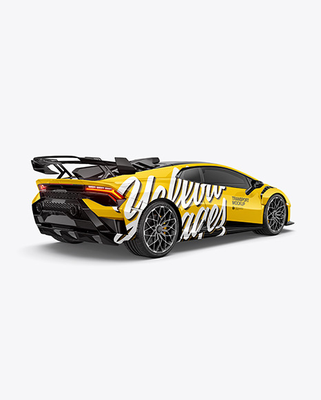 Super Car Mockup   Back Half Side View PSD #5