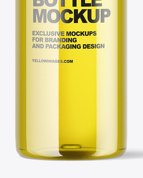 Clear Plastic Bottle with Oil Mockup PSD #1
