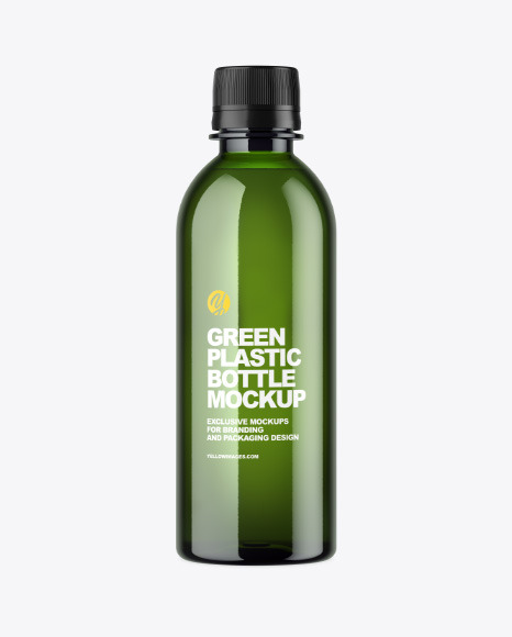 Green Plastic Bottle Mockup