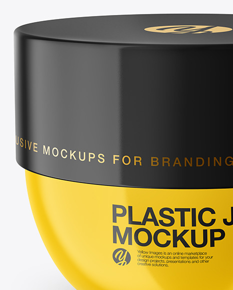 Glossy Plastic Jar Mockup PSD #2