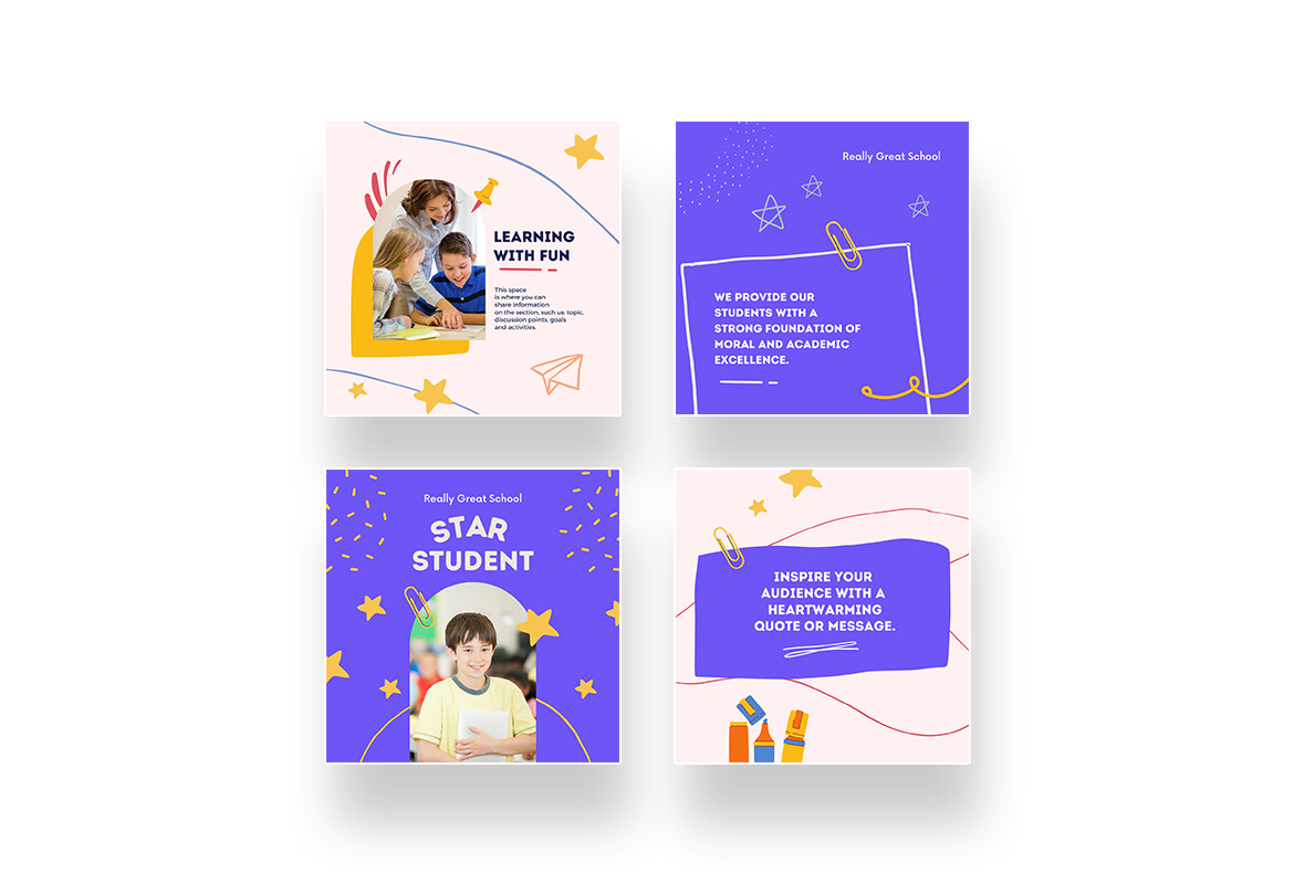 Attractive Elementary School Instagram Canva Template