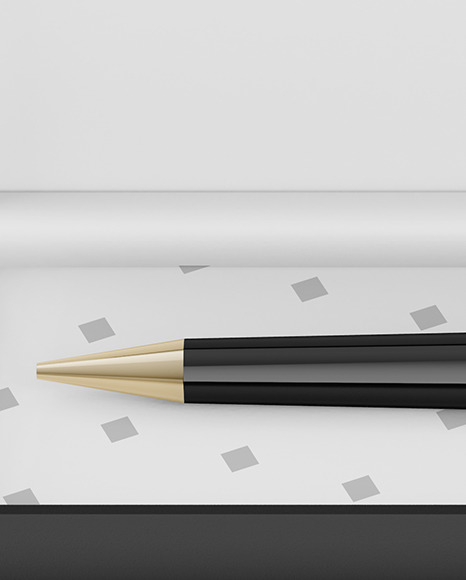 Download Gift Writing Pen In Box Mockup In Stationery Mockups On Yellow Images Object Mockups