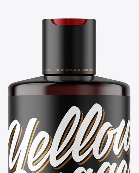 Amber Plastic Bottle Mockup PSD #2