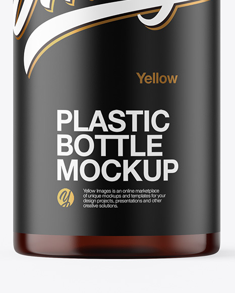 Amber Plastic Bottle Mockup PSD #1