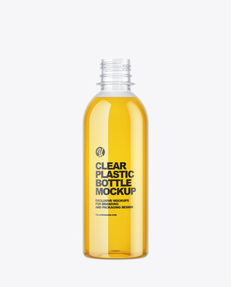 Clear Plastic Juice Bottle Mockup PSD #2
