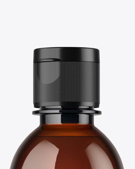 Amber Plastic Bottle Mockup PSD #6