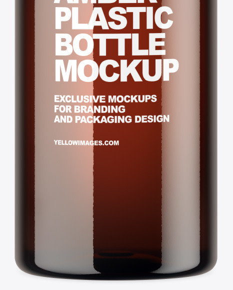 Amber Plastic Bottle Mockup PSD #7