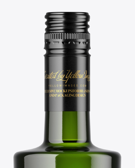 Green Glass Bottle Mockup PSD #1