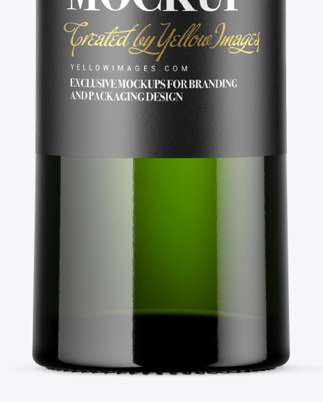 Green Glass Bottle Mockup PSD #6